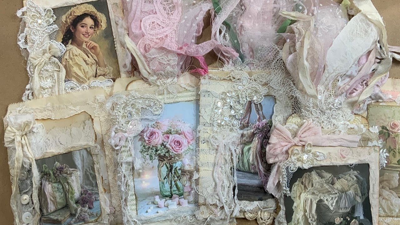Transformation d’un sac papier à une création artistique Shabby Chic pour Junk Journals.