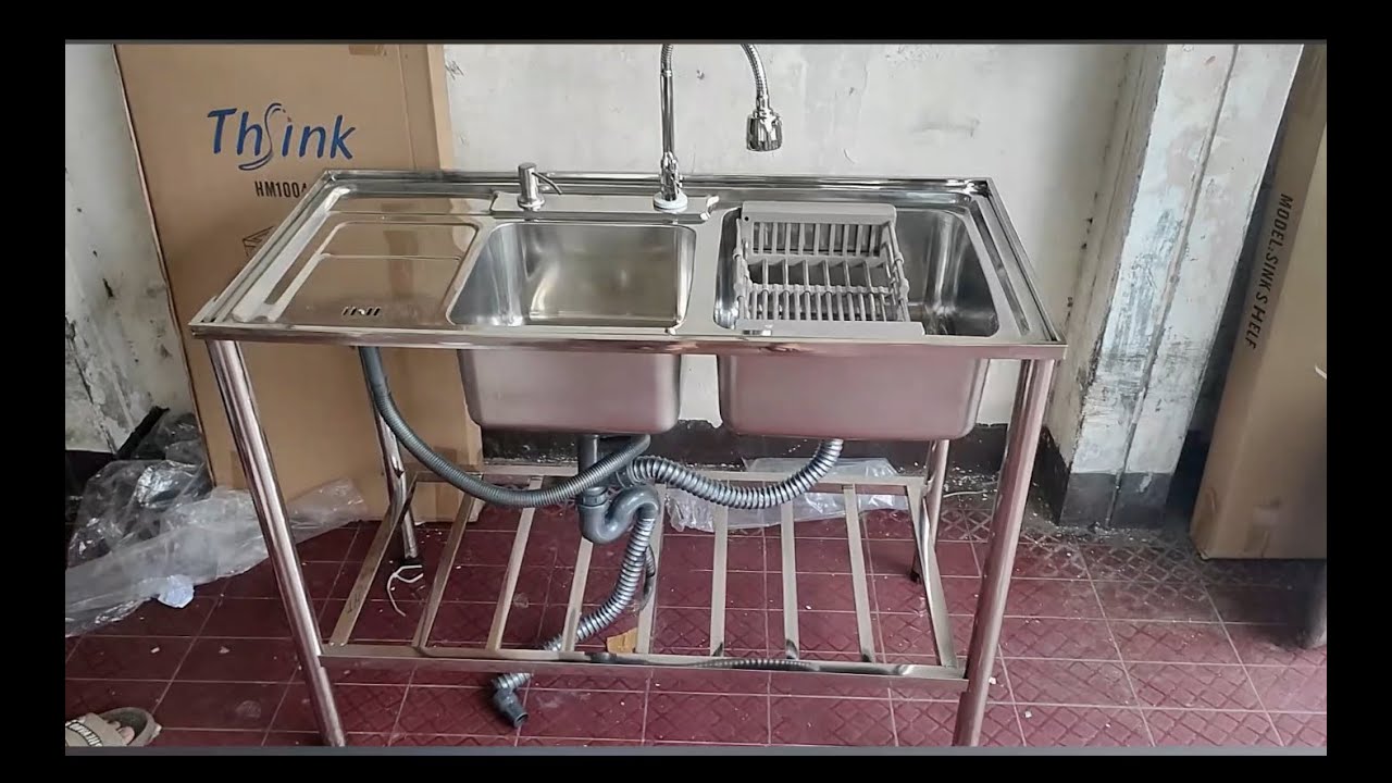 review cara pasang sink portable