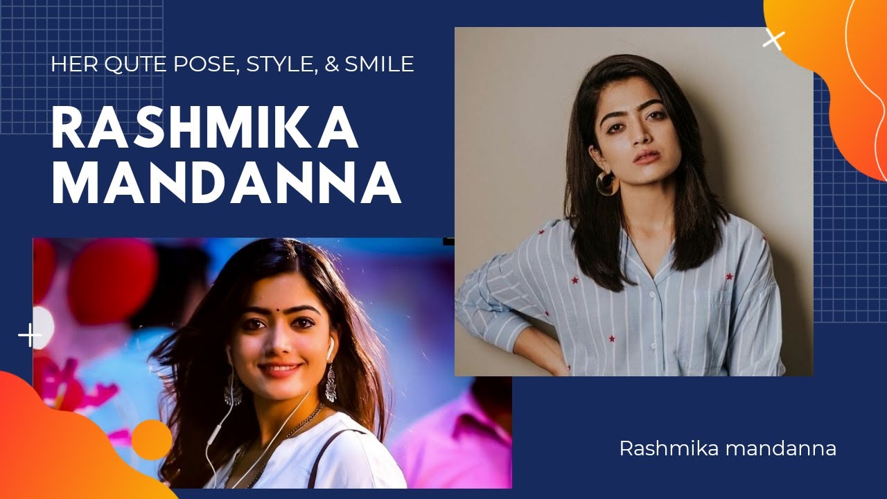 Rashmika mandanna's qute photo pose, her stylish clothe, her pretty  smile.