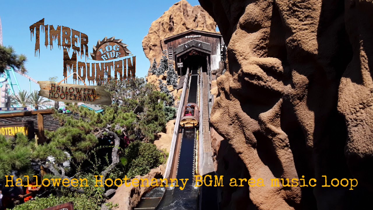 Halloween Hootenanny Timber Mountain Log Ride Drop Exterior BGM area music loop | Knott's Berry Farm