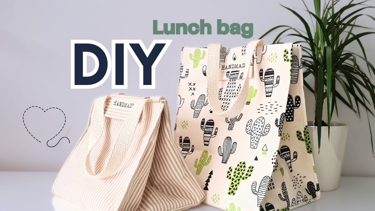 Easy DIY sewing lunch bag l No raw seams l Picnic bag in 2 sizes