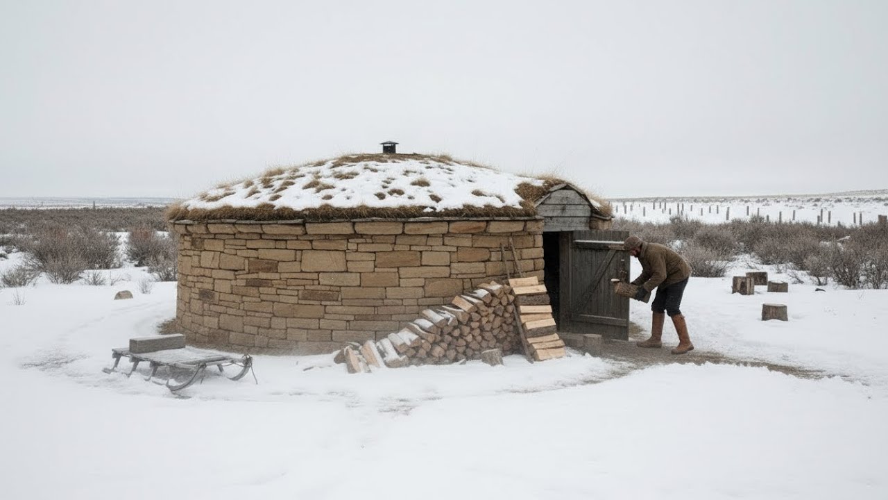 Как «круглая» каменная хижина одного охотника хранила на 55° больше тепла, пока другие домики мёрзли