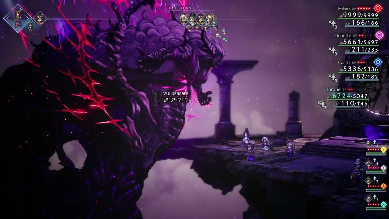 True Vide the Wicked in only 6 Turns (minimum possible) - Octopath Traveller 2