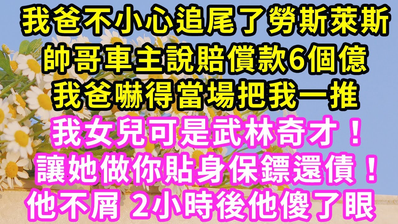 我爸不小心追尾勞斯萊斯，帥哥車主說賠償款6個億，我爸嚇得當場把我一推：我女兒可是武林奇才！讓她做你貼身保鏢還債！他不屑 2小時後我讓他傻了眼#甜寵#灰姑娘#霸道總裁#愛情#婚姻#小嫻說故事#暖風故事匯