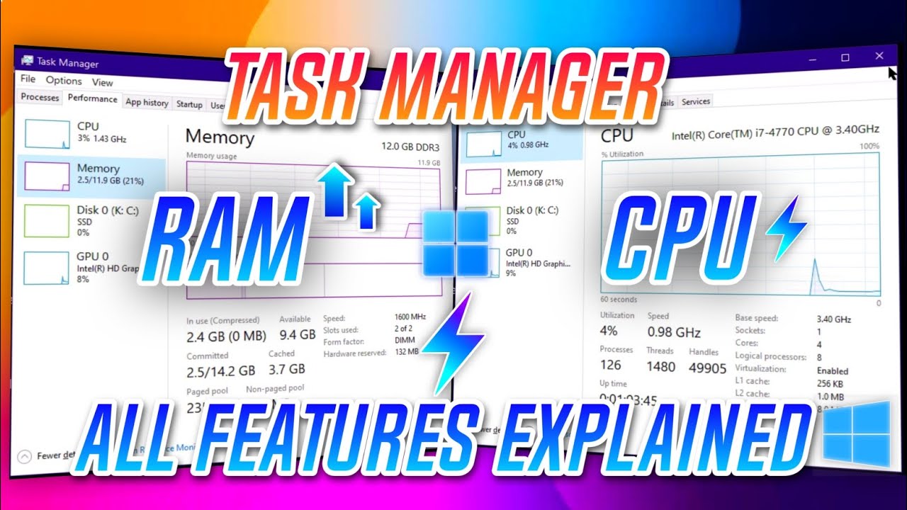 Диспетчер задач. Все функции объяснены на хинди для Windows 10, 11 PRO ⚡⚡⚡