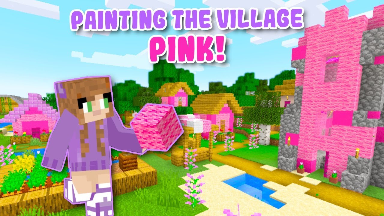 Создаём РОЗОВУЮ ДЕРЕВНЮ MINECRAFT вместе с iamSanna!