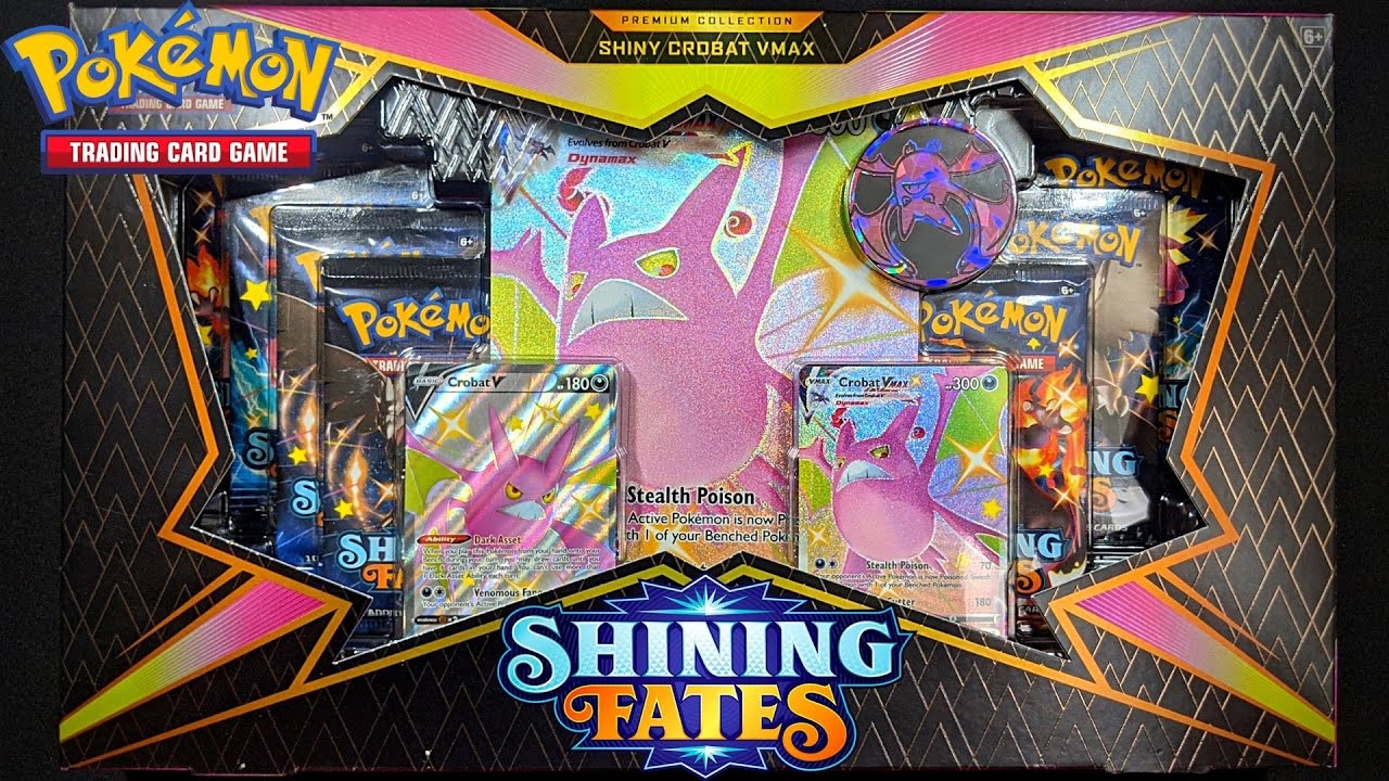 [4K] Pokemon Shiny Crobat VMAX Shining Fates Premium Collection Box Unboxing!