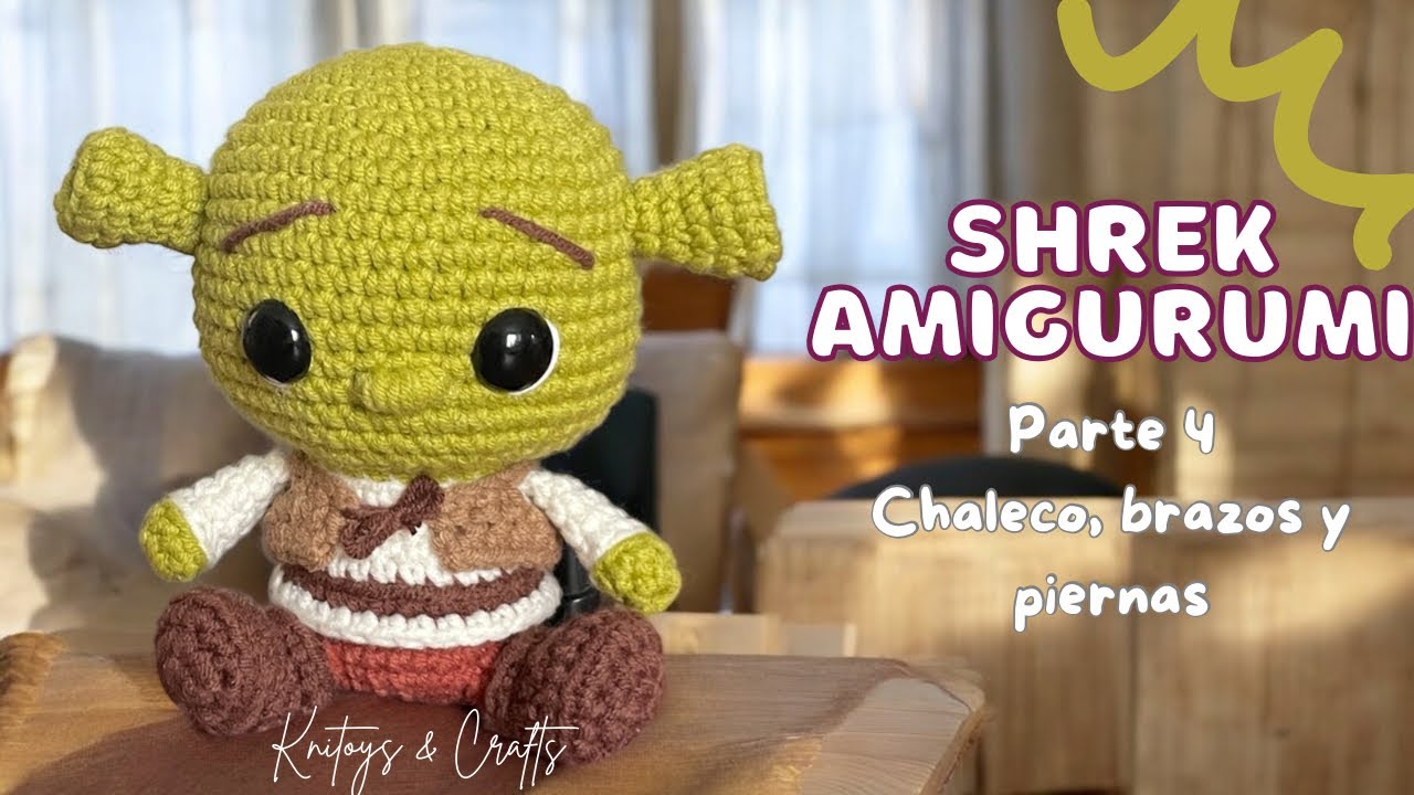 SHREK Amigurumi a crochet - Parte 4 Chaleco, brazos y piernas | Tutorial paso a paso