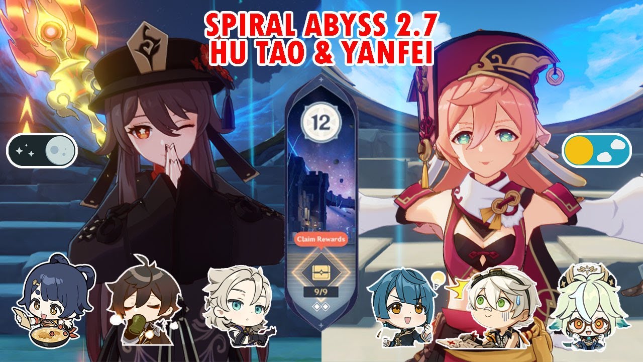Hutao Yanfei Spiral Abyss 2.7 Floor 12 Fullstar (9/9) | #genshinimpact #原神 #원신
