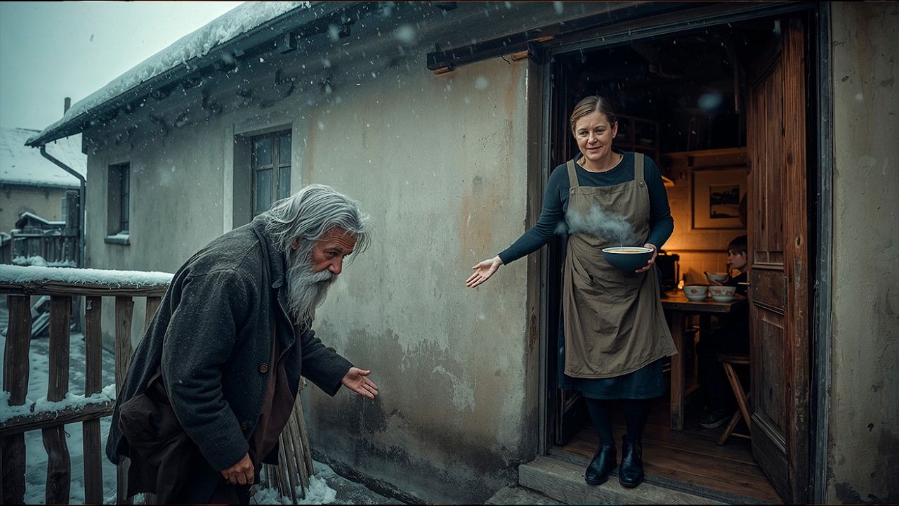 O mamă săracă a invitat un cerșetor să-și împartă supa — fără să știe că era milionarul deghizat
