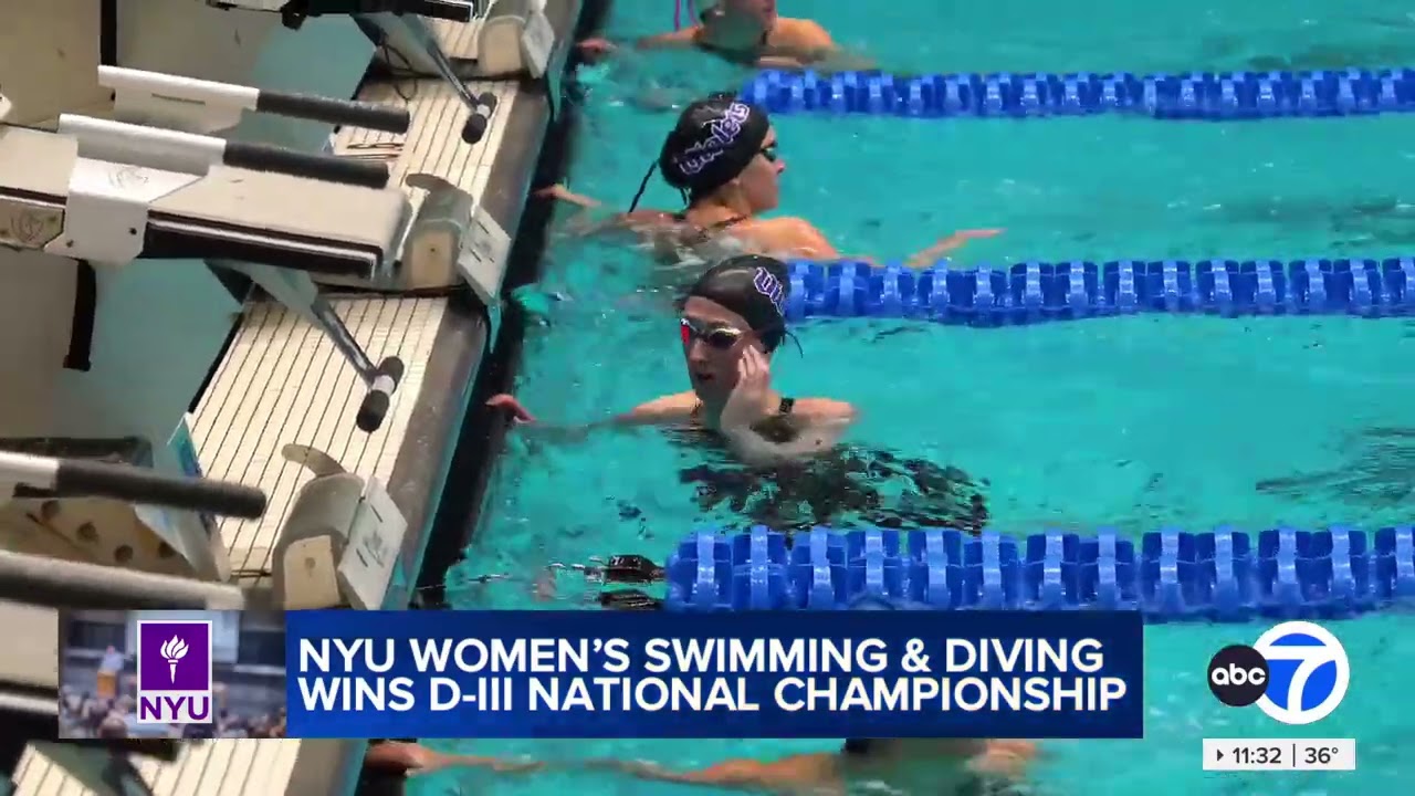 NYU Women's Swimming and Diving on WABC Channel 7