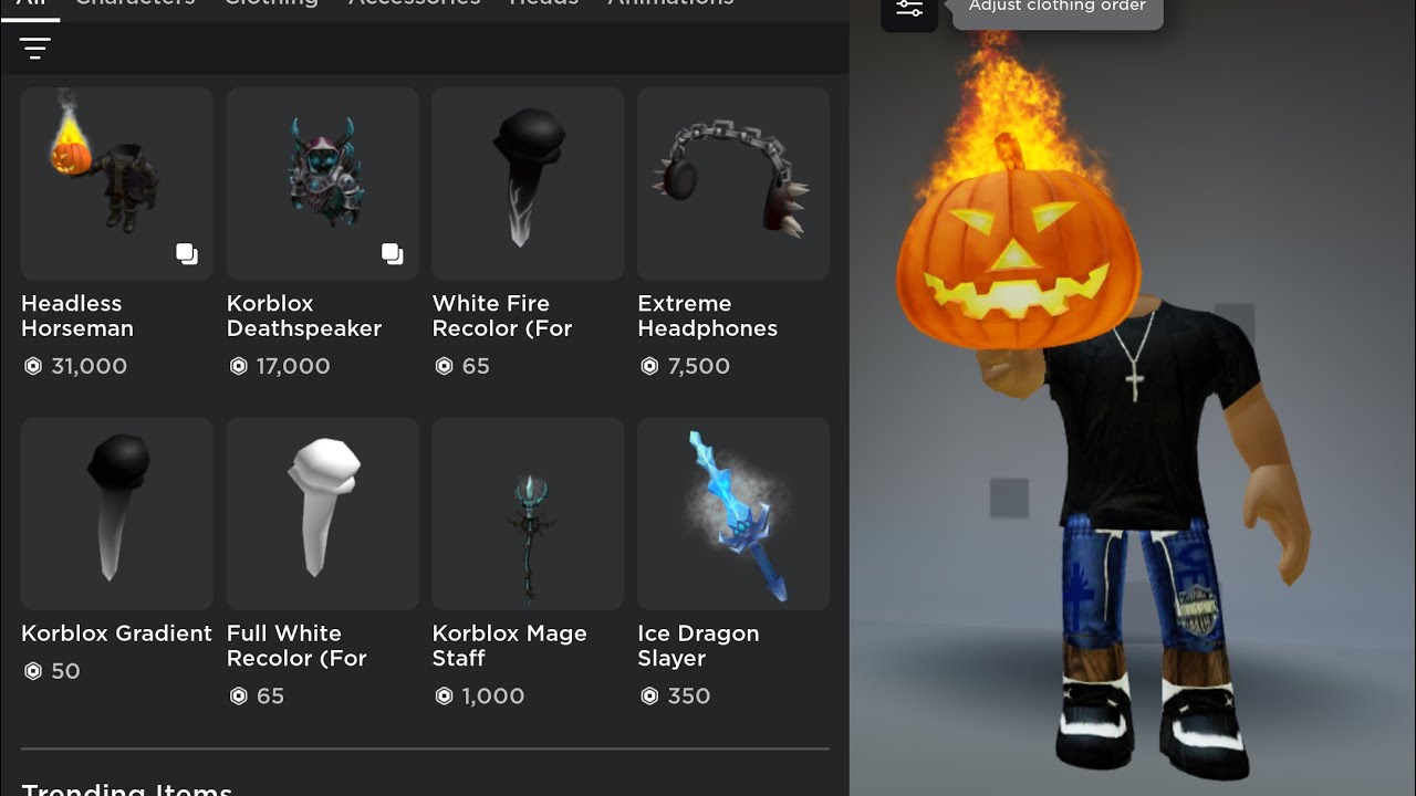 31k robux shopping spree (buying headless)