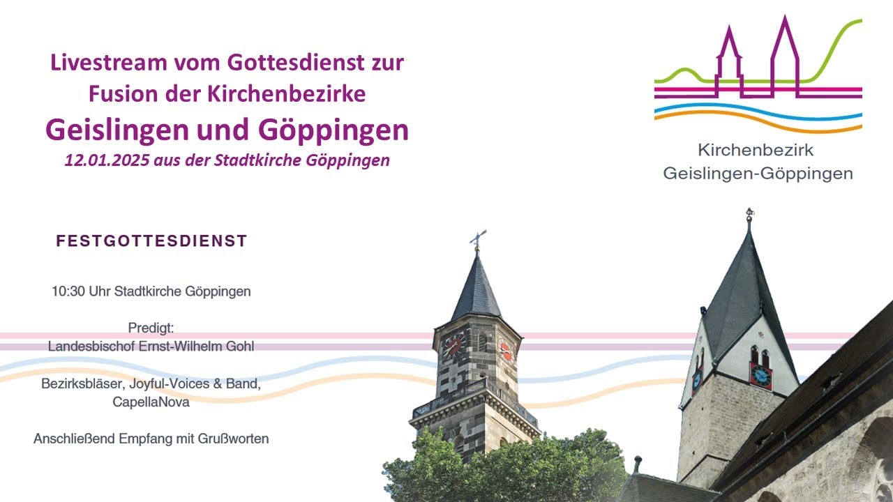 Festgottesdienst zur Fusion der Kirchenbezirke Geislingen und Göppingen