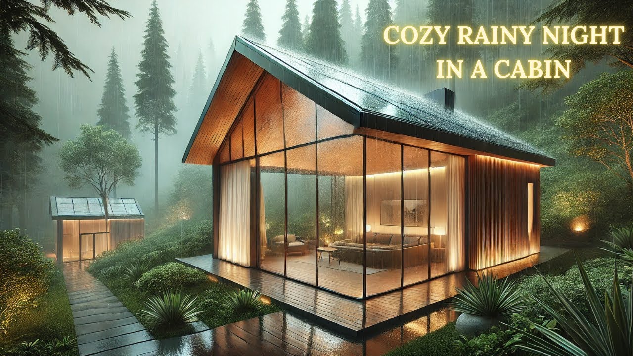 3 Hours of Relaxing Rain Sounds for Sleep, Study & Focus | Ambient Music | Cozy Night In a Cabin⛈️