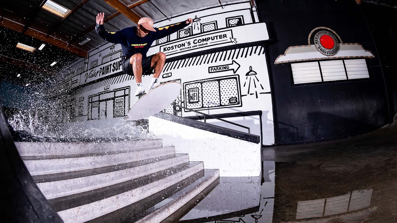 Skatepark FLOODED by PRO SKIMBOARDERS! (Berrics)