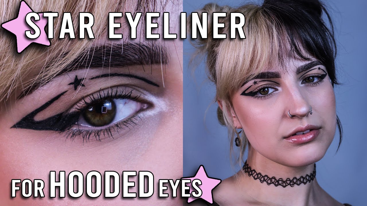 how to do easy star eyeliner on hooded eyes || in depth makeup tutorial