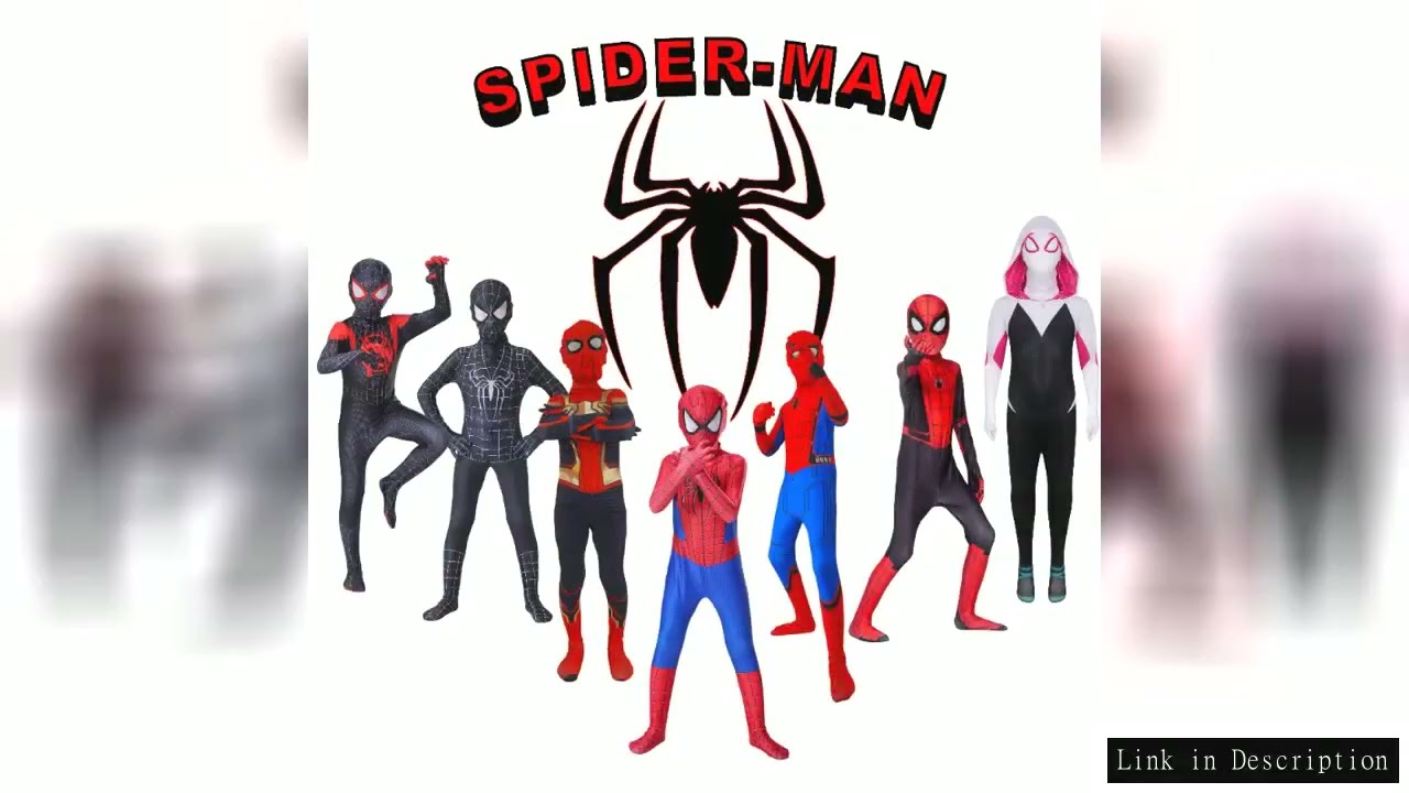 SpiderMan Costume for Kid Adult Miles Morales Spider-Man Cosplay Bodysuit Halloween Carnival Superhe