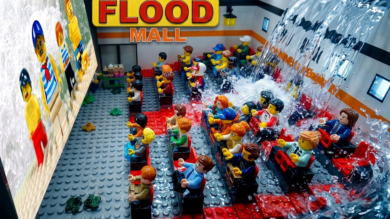 LEGO FINAL FLOOD - MALL & CINEMA - Disaster Movie 4K 60Fps