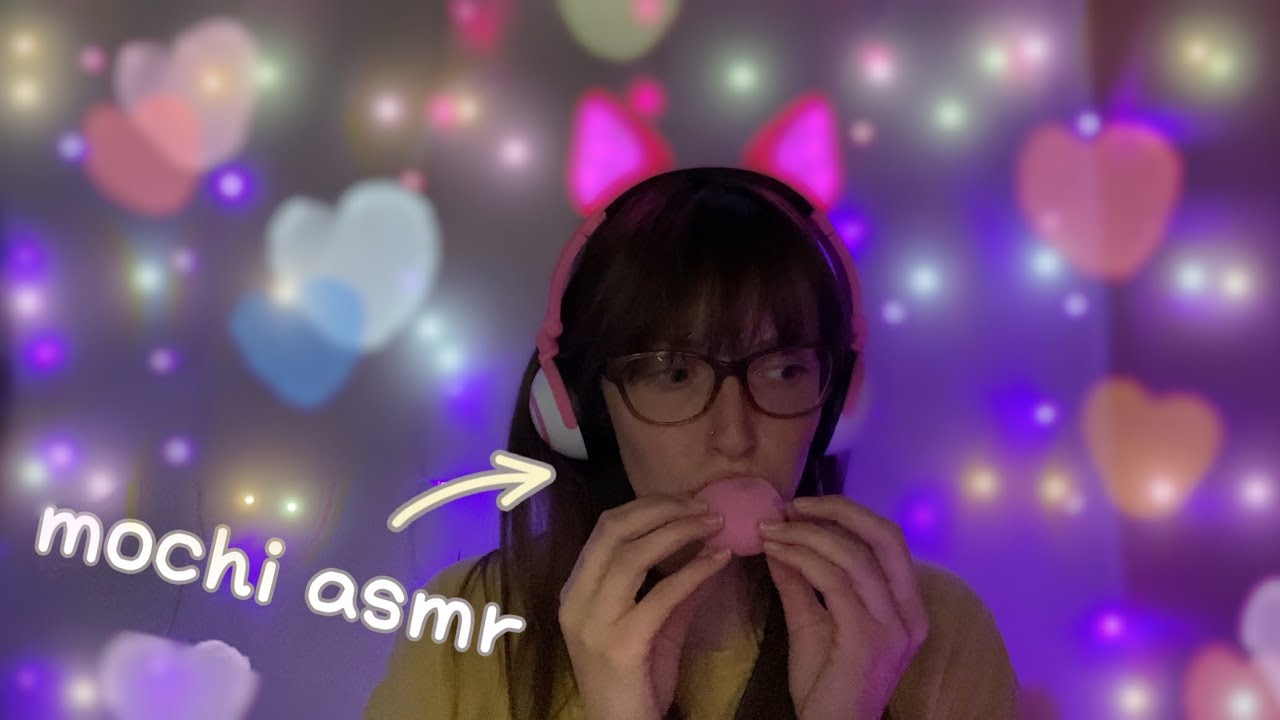 eating mochi asmr yum mouth sounds 💕✨