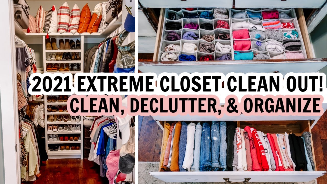 2021 EXTREME CLOSET CLEAN OUT!!! | CLEAN, DECLUTTER & ORGANIZE WITH ME | EXTREME CLEANING MOTIVATION