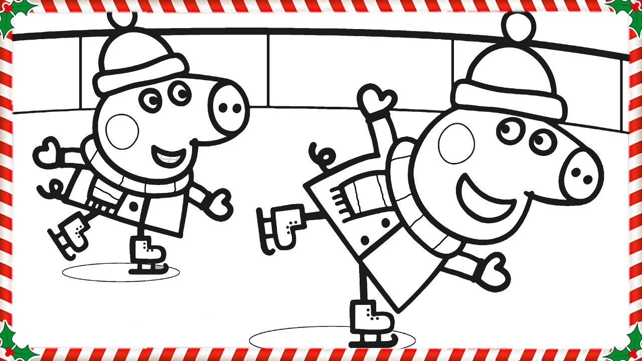 Peppa Pig Ice Skating Coloring Book Pages Kids Fun Art Coloring Video For Kids