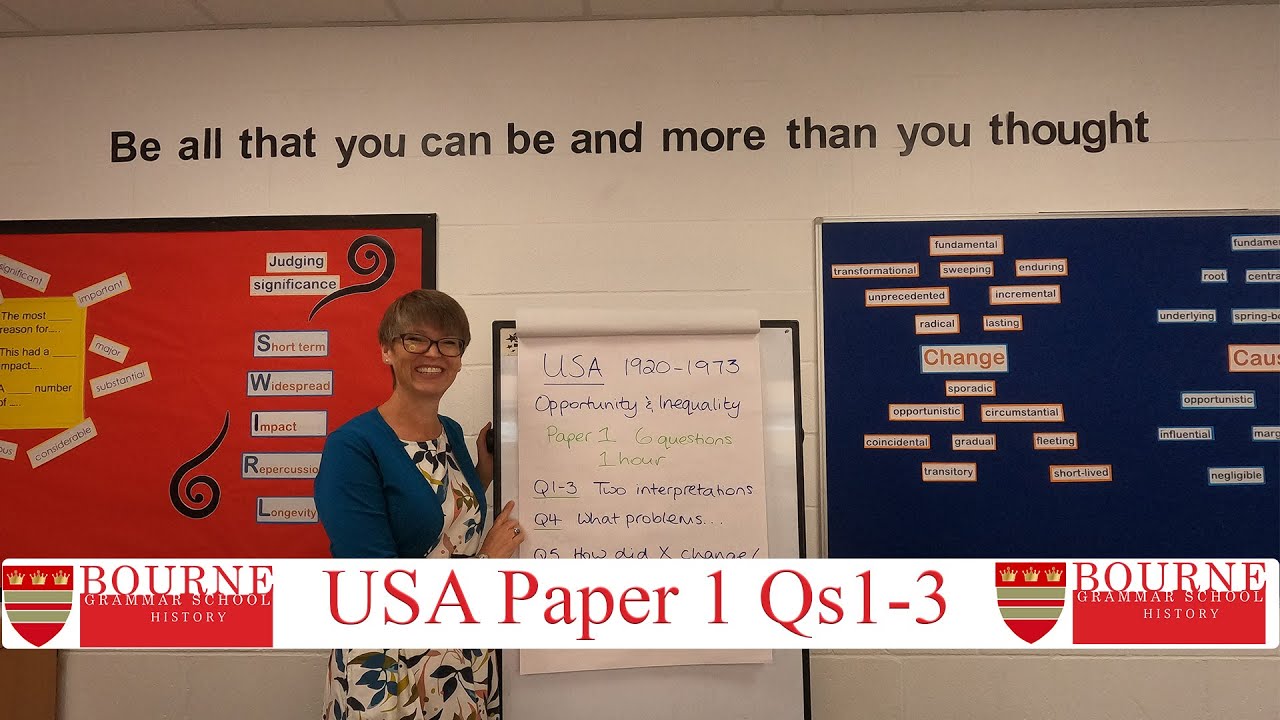 AQA GCSE HISTORY | USA PAPER 1 Qs 1-3 | BGS HISTORY
