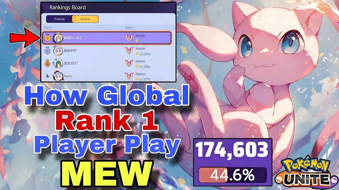 170k+ Damage | How Global Rank 1 Player Play MEW | Pokemon Unite