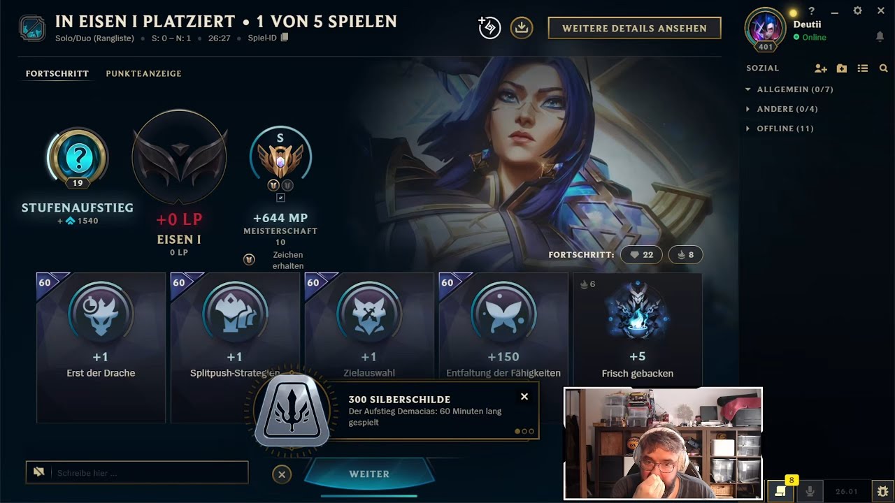 League of Legends | SOLO/DUO (RANGLISTE) | Caitlyn | S | 11.01.2026 | 4