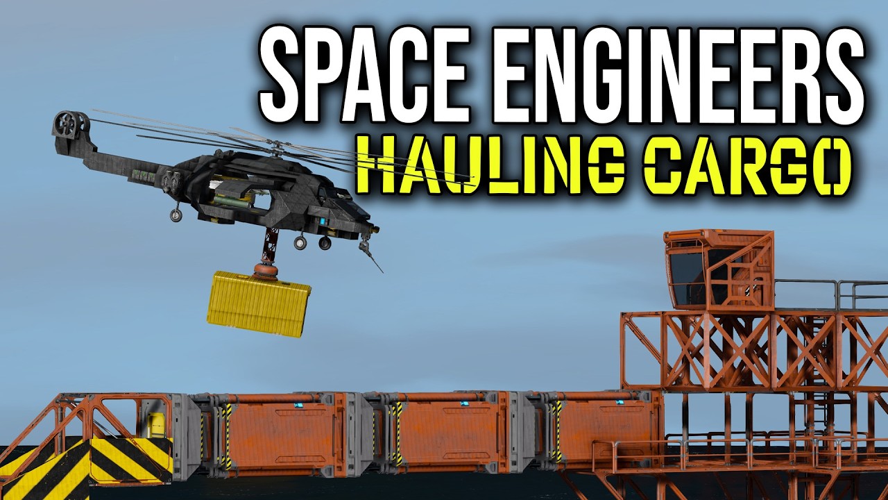 Space Engineers - Cargo Hauling with a new Helicopter?  (Combined Arms Series)