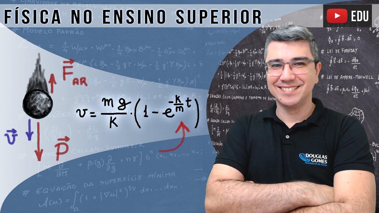 Queda com resistência do ar | Equação diferencial | Física no Ensino Superior