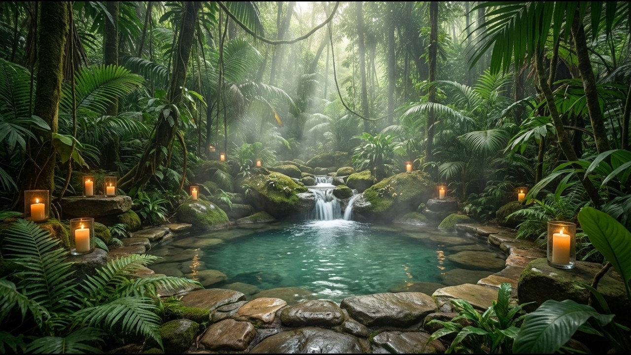 Bright Forest Stream & Rain Spa 🌿 12 Hours | Deep Sleep, Focus, Relaxation