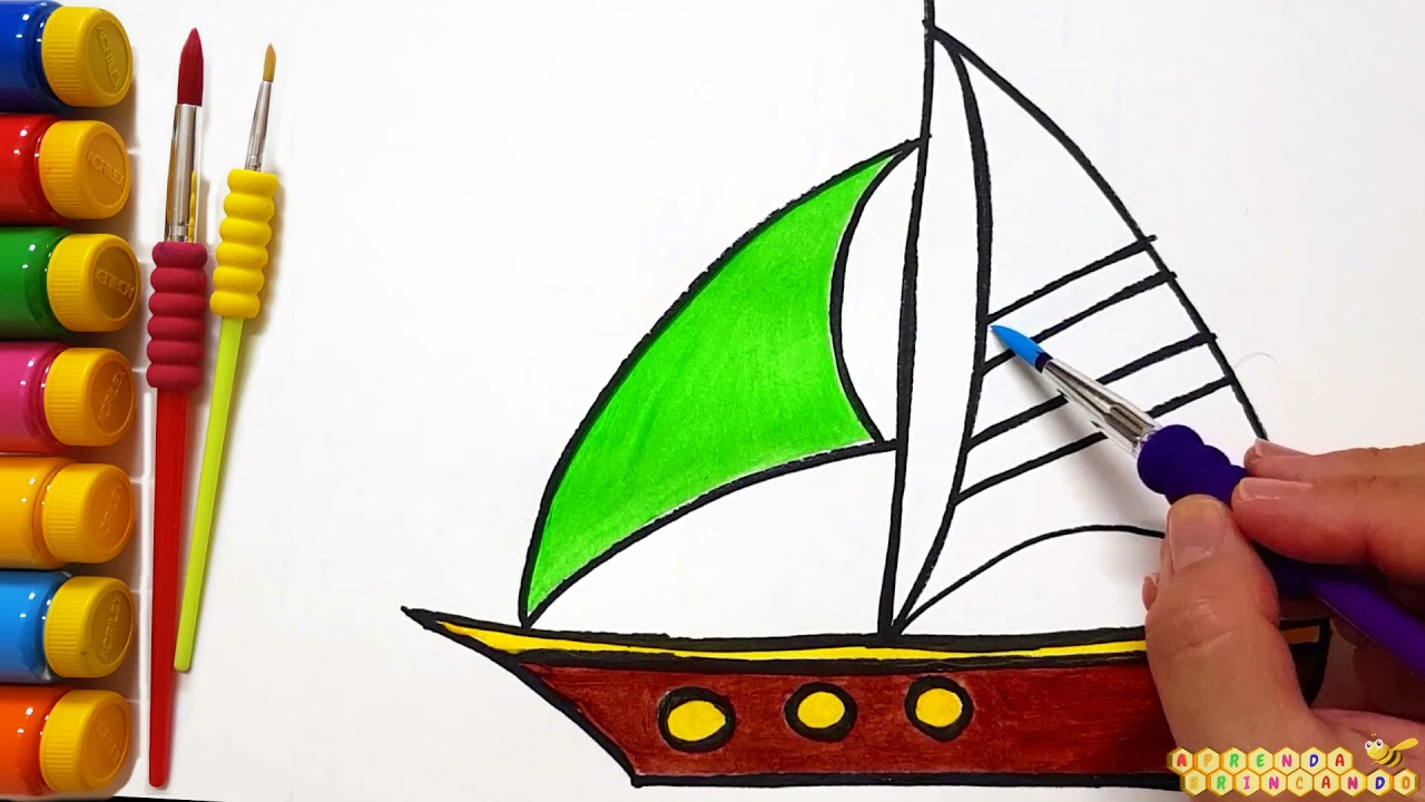 Como desenhar um barco. How to draw a boat.
