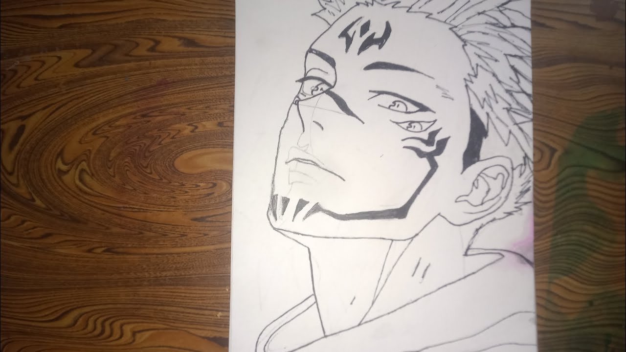 How to draw sukuna easy /easy sukuna fanhart drawing/#jujitsu kaisan
