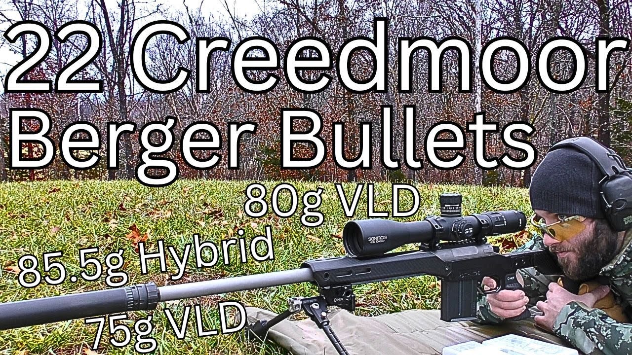 First Shots with the 22 Creedmoor Custom Rifle! Accuracy Testing Berger 75/80g VLD 85.5g LR Hybrid!