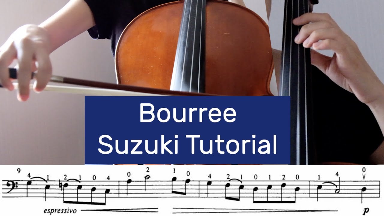 12. Bourree (G. F. Handel) - Suzuki Cello Book 2 Tutorial