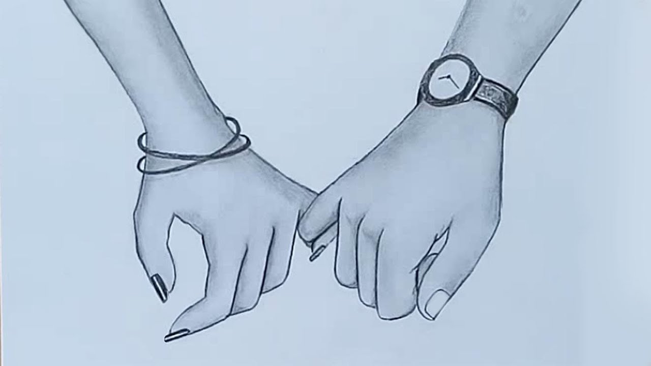 Holding Hands pencil sketch || Valentine's Day special
