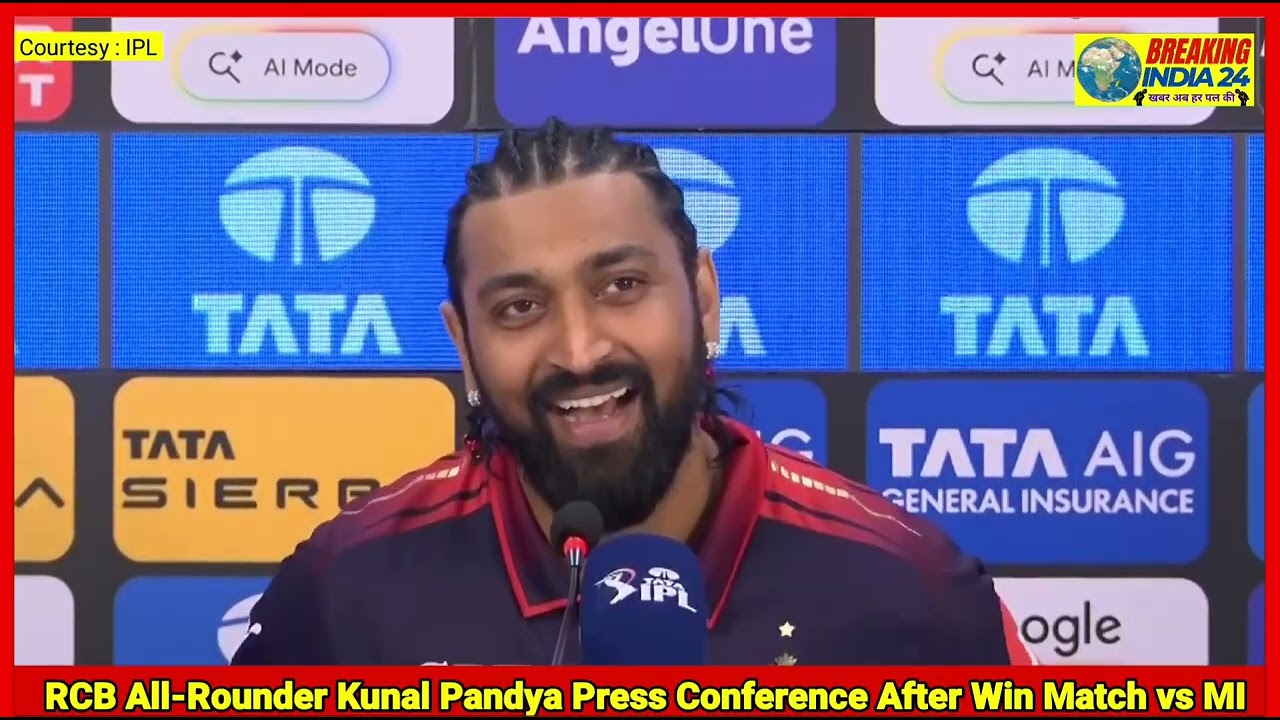 RCB All-Rounder Kunal Pandya Press Conference After Win Match vs MI           