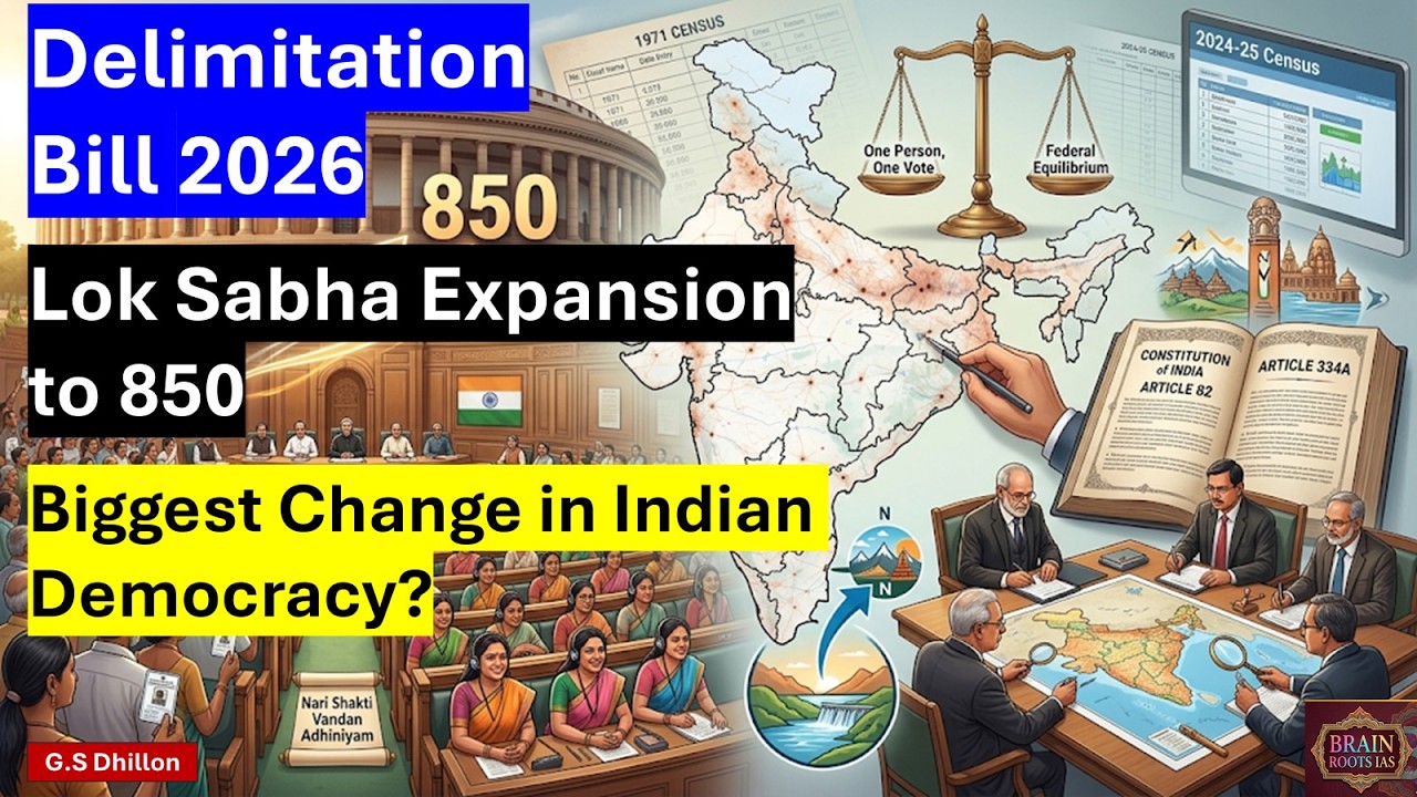 Delimitation Bill 2026: Map 131st Constitutional Amendment || Lok Sabha Expansion to 850 UPSC IAS