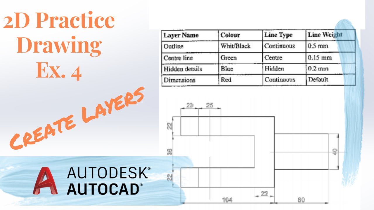 AutoCAD 2D Drawing | Ex 4 | Basic & Advance Level | How to Create Layers