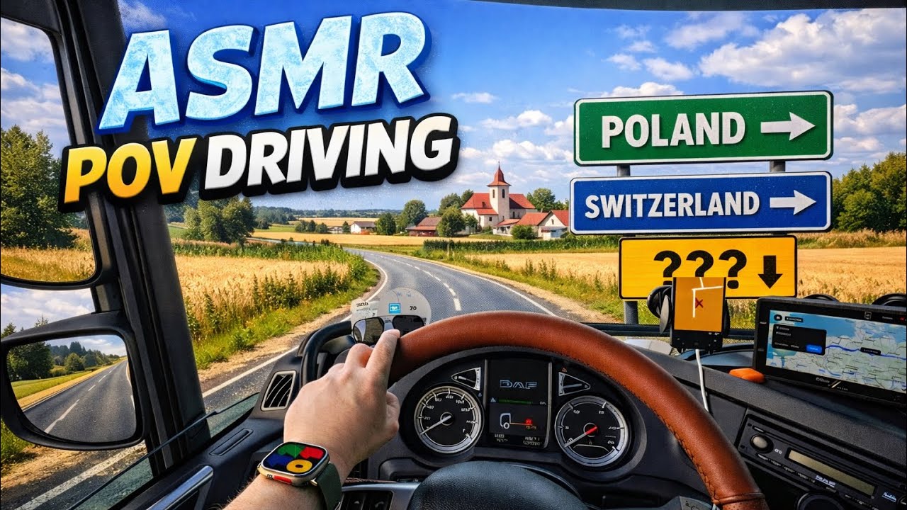 ASMR POV driving Daf 106 xf jumbo  from Poland to Switzerland pt.2