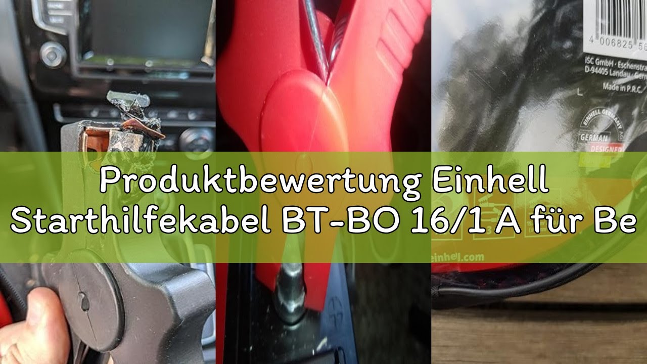 Produktbewertung Einhell Starthilfekabel BT-BO 16/1 A für Benzinmotoren (4 vollisolierte Polzangen,