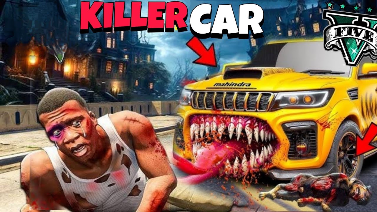 GTA 5 : curesd killer Car Killed Franklin | killer car attack franklin in (GTA V MOD) FULL PART
