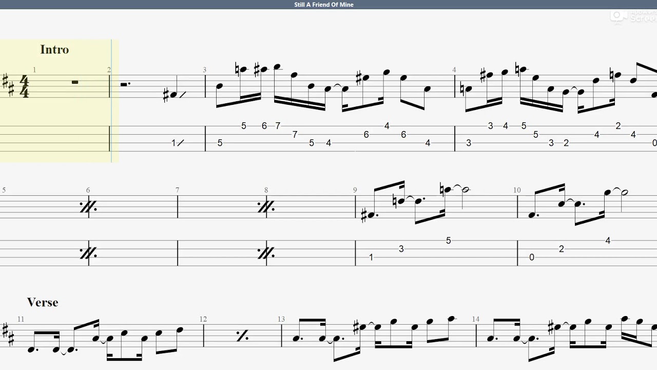 Incognito - Still A Friend Of Mine (bass tab)