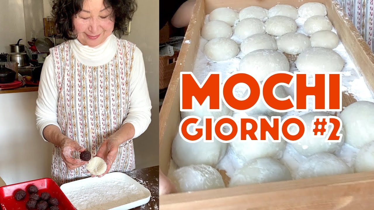 Preparazione il dolce giapponese ANKO MOCHI