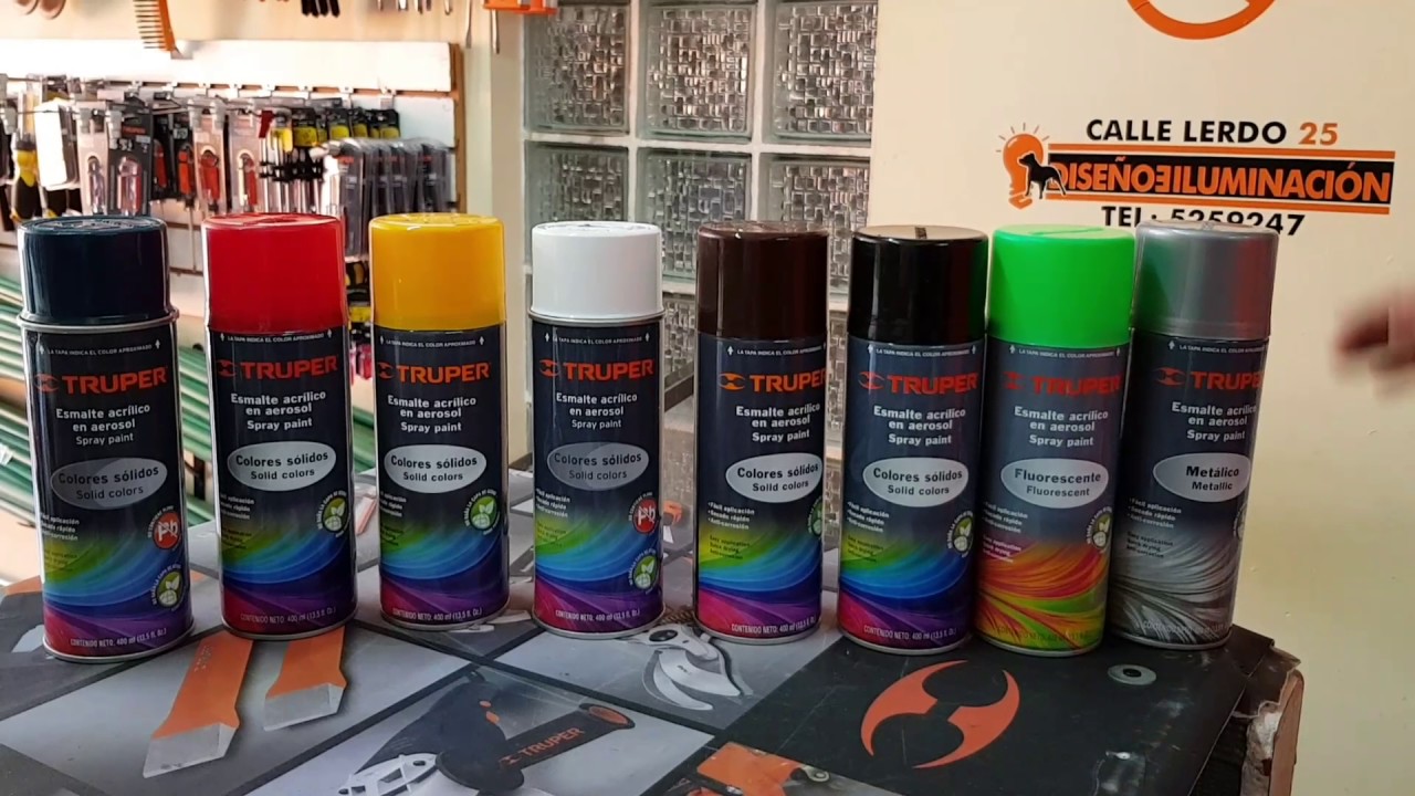 Pintura en aerosol color s&oacute;lido, fluorescente, met&aacute;lico y de alta temperatura Truper