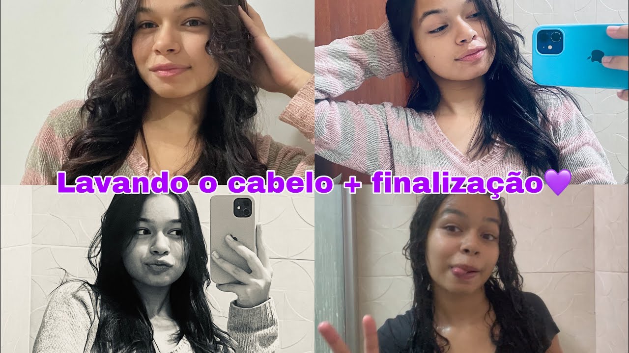 LAVEI O CABELO + FINALIZEI + CACHOS COM A CHAPINHA 🩷