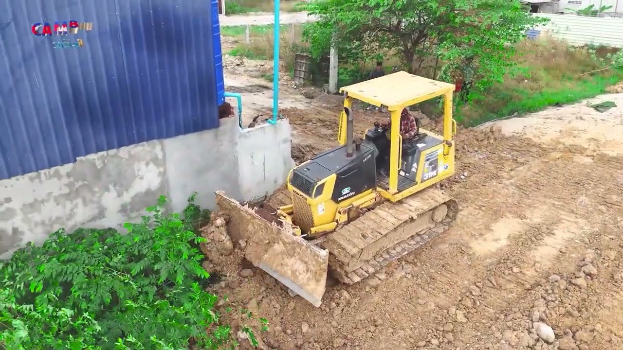 Wow! Incredible Start Project LANDFILL By Expert Skill Driver DOZER KOMATSU D31PX pushing soil clear