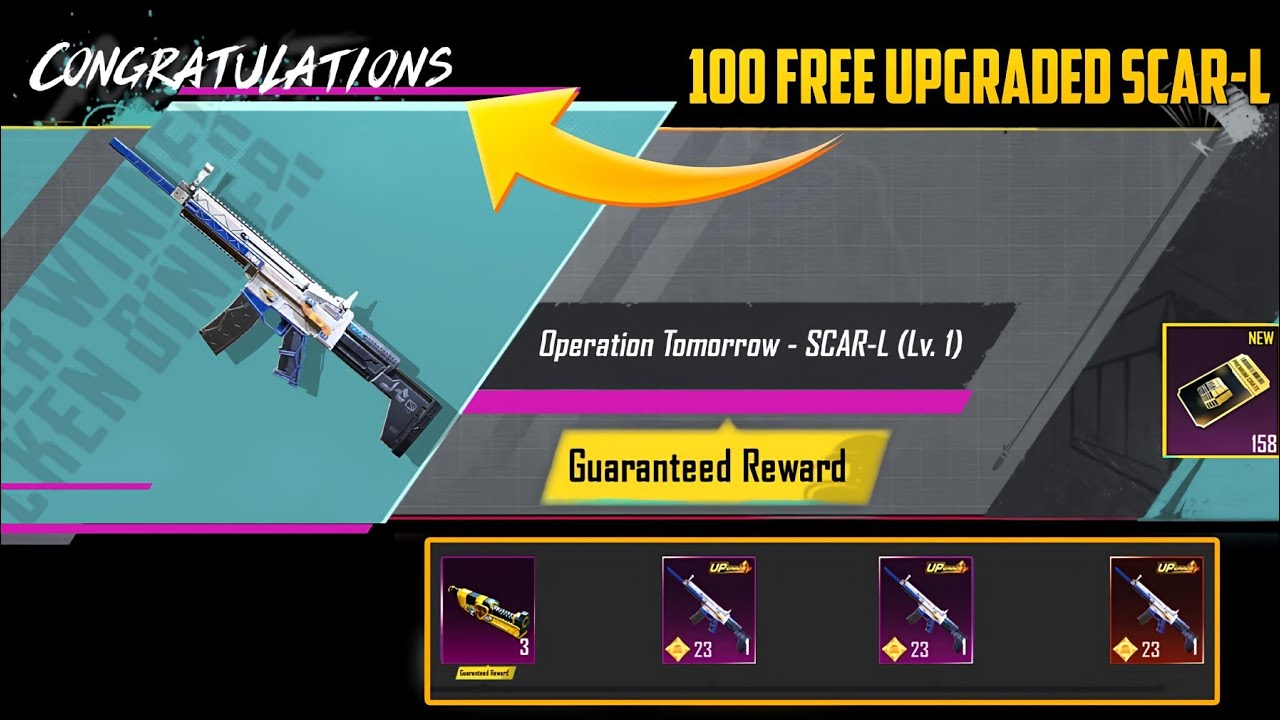 😱 Best Premium Crate 100 Free Upgraded Scar-L  | Guaranteed Upgraded 120 Free Crate Opening | PUBGM