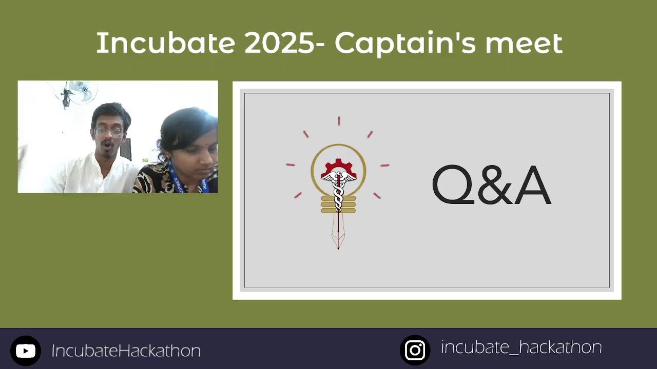 InCubate- Captain's meet Part-2 | IIT-Bombay x JIPMER National MedTech Hackathon