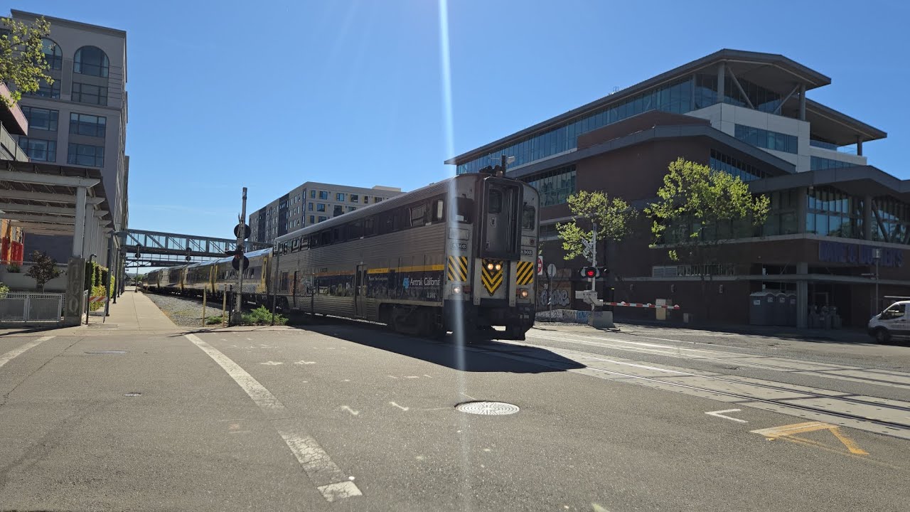 Amtrak Gold Runner #712 at Webster Street Oakland, CA with CDTX #8308 Cab Car and #2107 SC-44